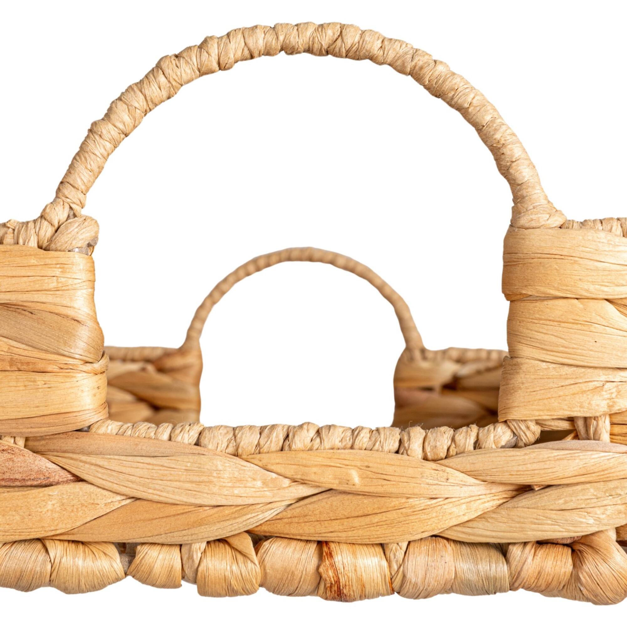 Hello Honey® 15.75" Natural Water Hyacinth Handwoven Tray with Handles
